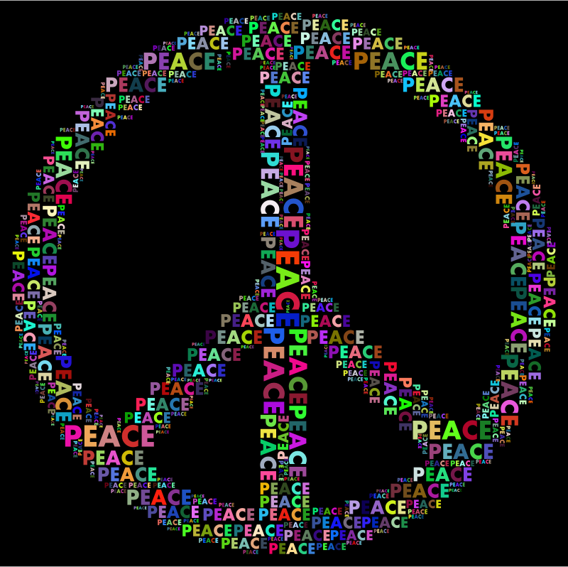 Prismatic Peace Sign Word Cloud