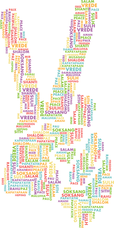 Peace Hand Sign Smoothed Word Cloud No Background