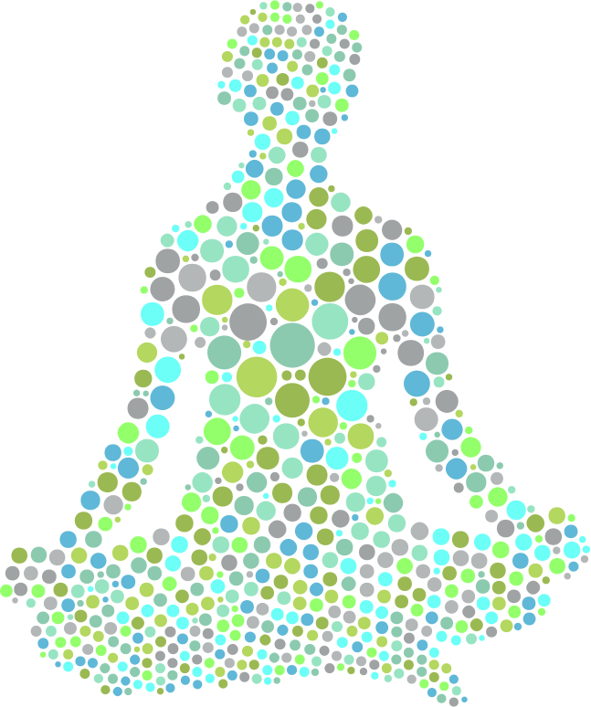 Female Yoga Pose Silhouette 7 Circles No Background