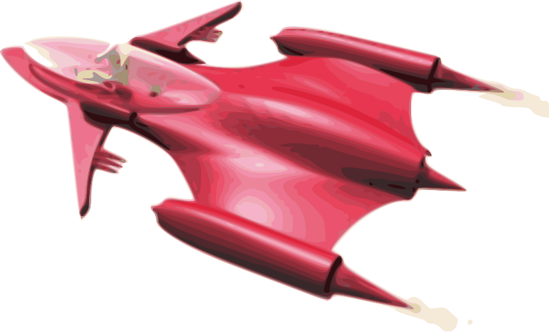 Red Scifi Rocket