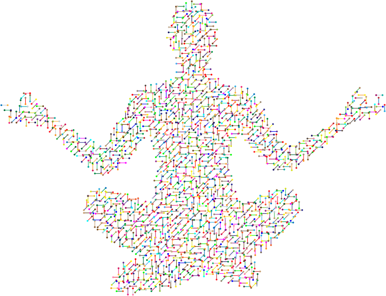 Prismatic Molecular Yoga Pose Silhouette 14