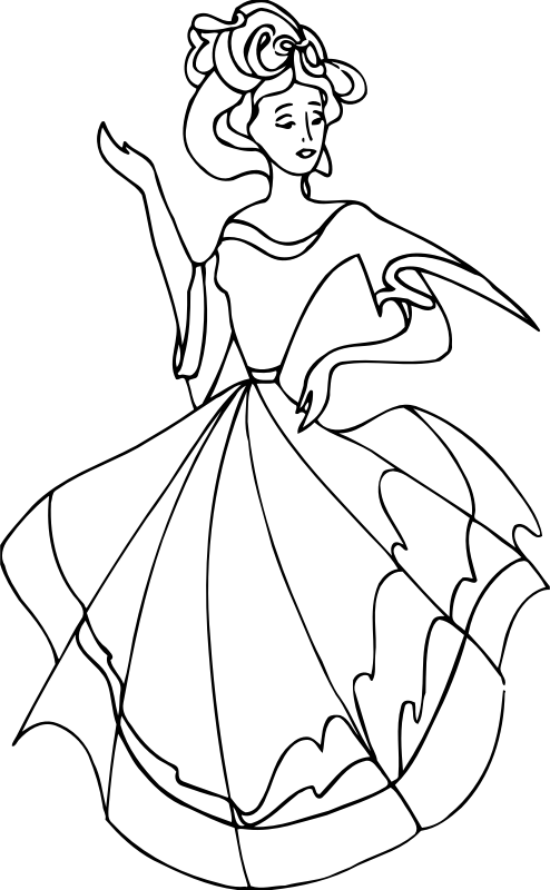 Dancer 7 line drawing