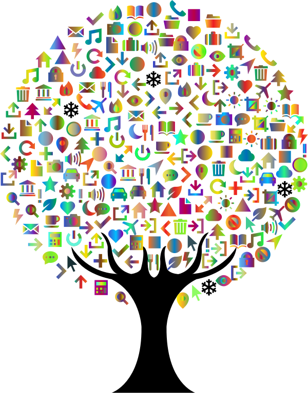 Abstract Icons Tree Prismatic 2