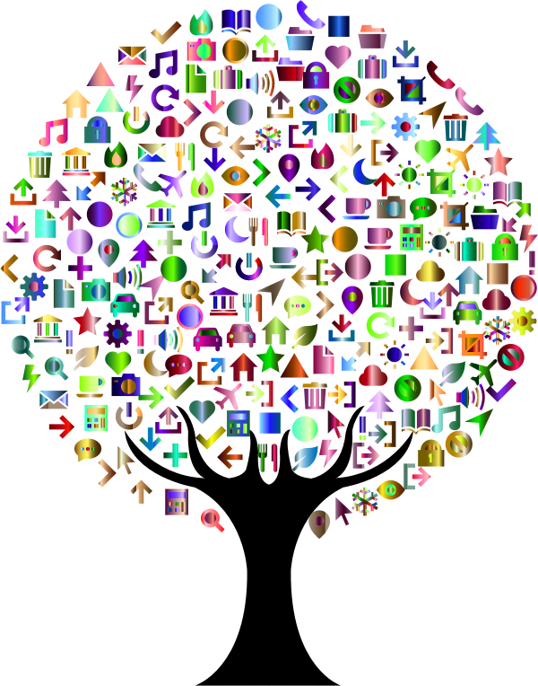 Abstract Icons Tree Prismatic 3