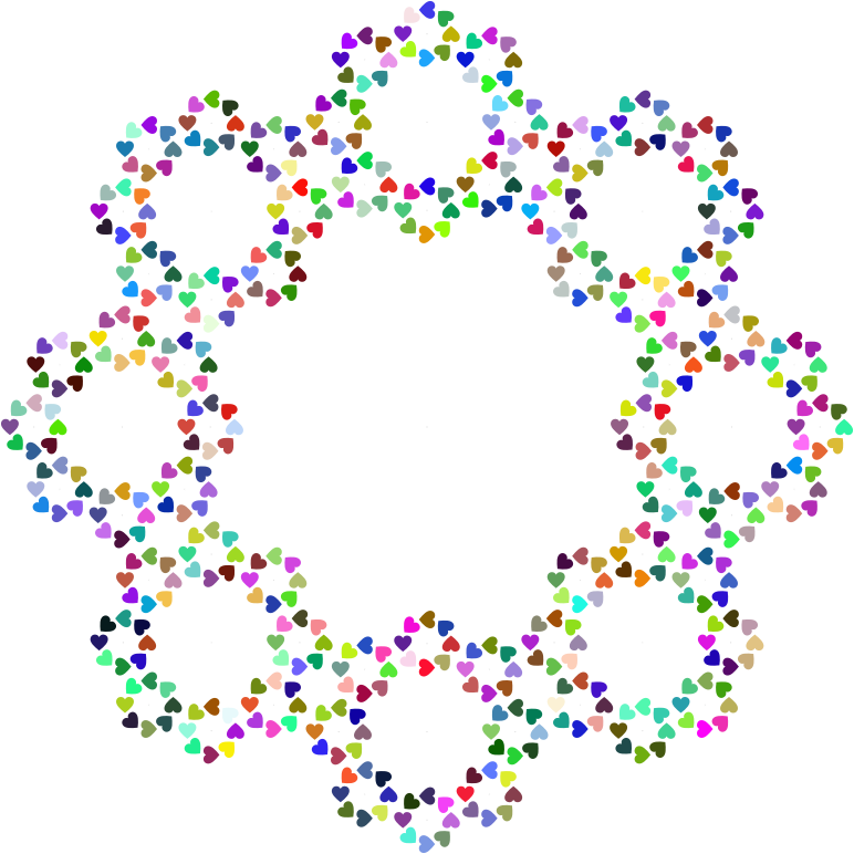 Abstract Hearts Frame Prismatic