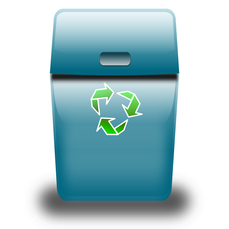 Blue Trash Can