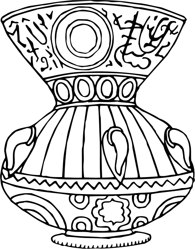 Vase 6 line drawing