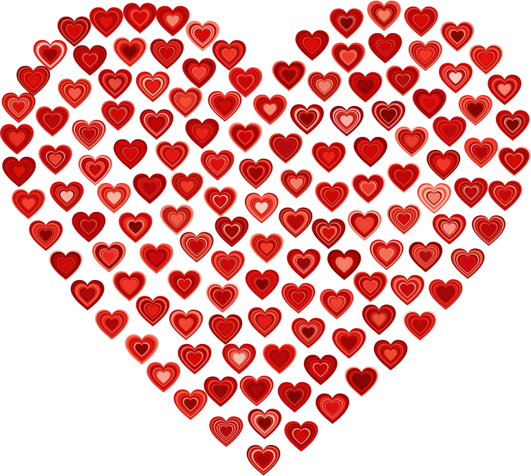 Prismatic Heart Fractal Red