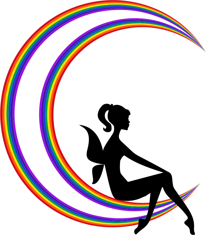 Fairy Relaxing On The Rainbow Crescent Moon
