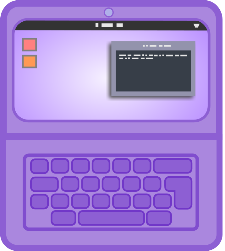 Purple Laptop with Gnome