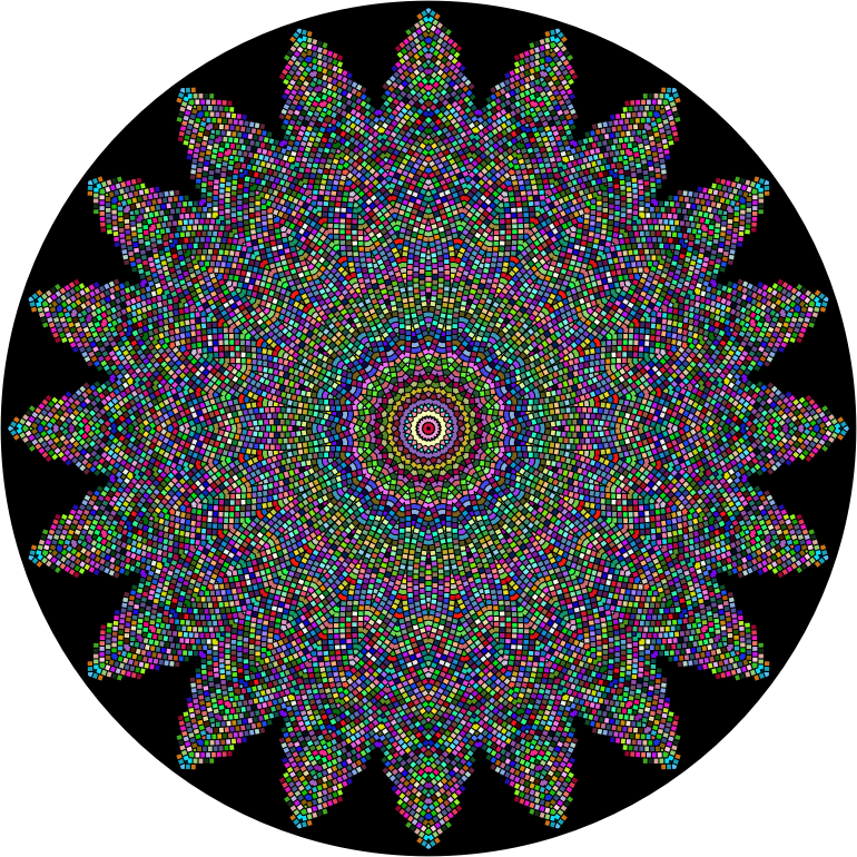 Prismatic Tiles Geometric Mandala