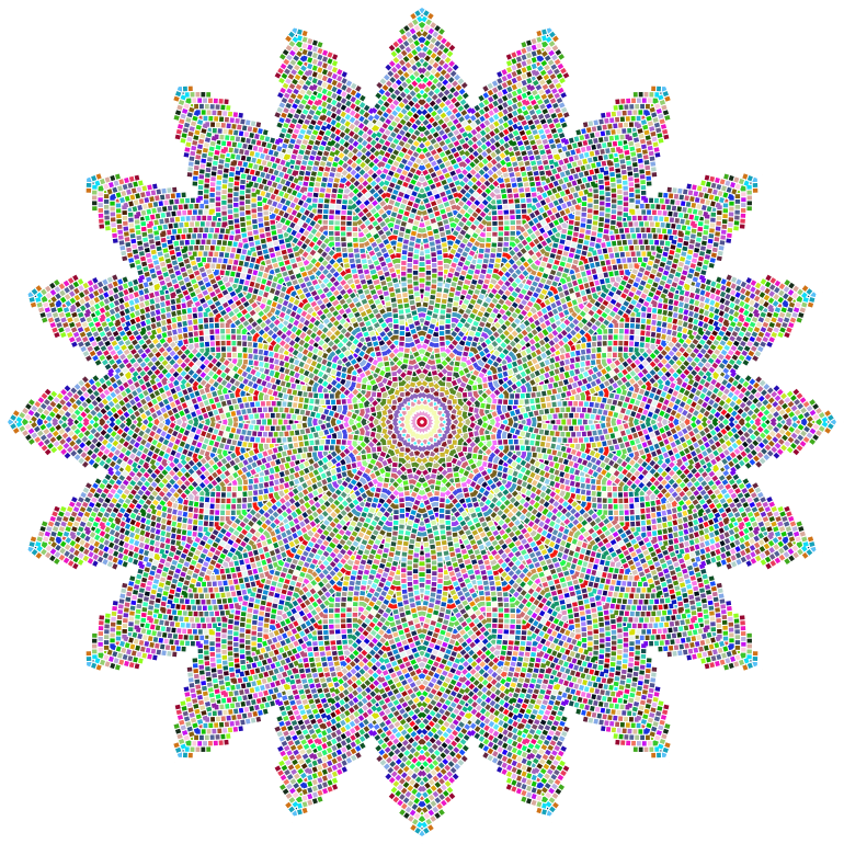 Prismatic Tiles Geometric Mandala No Background