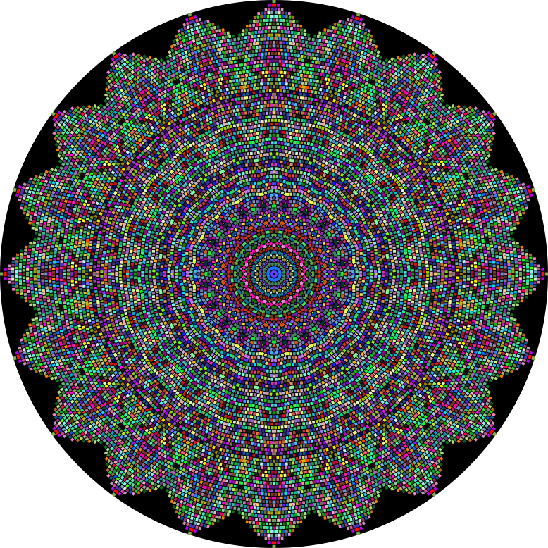 Prismatic Tiles Geometric Mandala II