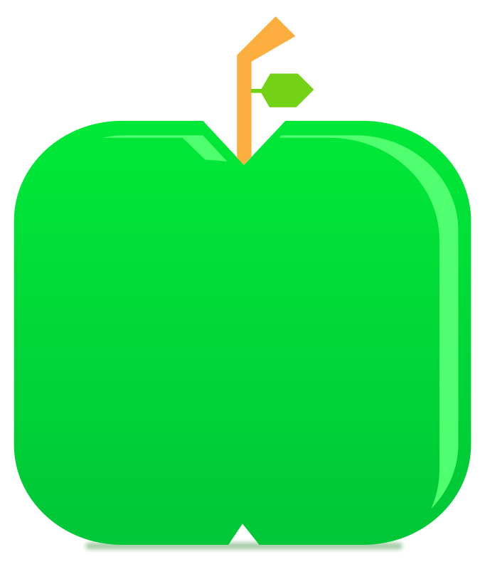 Green Apple Fruit Flat & Minimal style