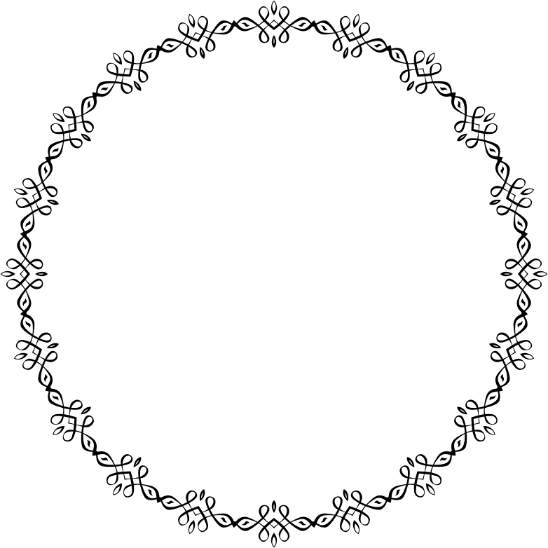 Abstract Circular Frame Line Art 2