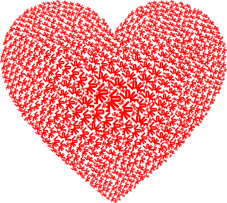 Love Heart Word Cloud Red