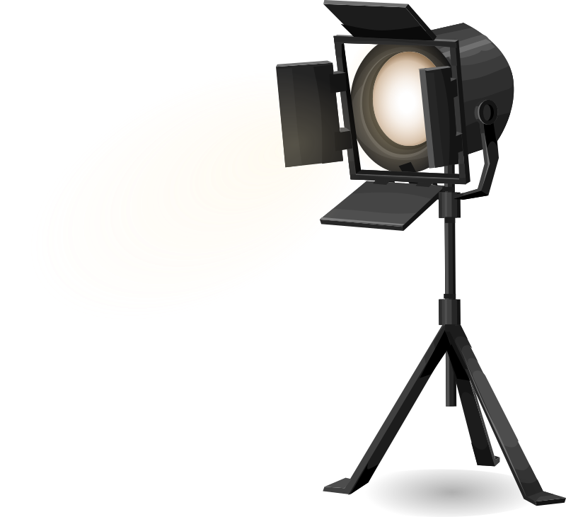 Stage spotlight on tripod, from Glitch