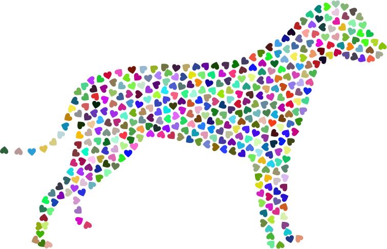 Dog Hearts Silhouette Prismatic