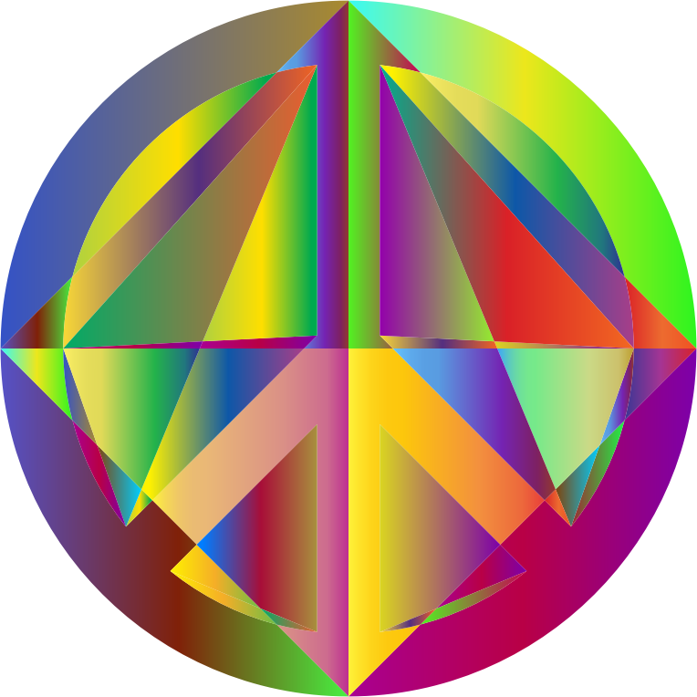 Prismatic Geometric Peace Sign