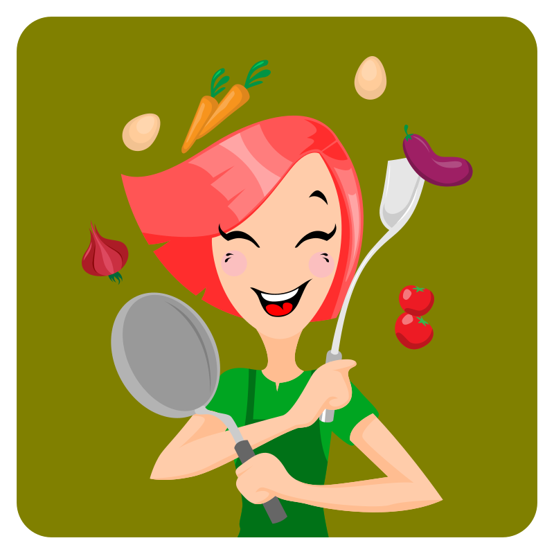  A girl prepares cooking