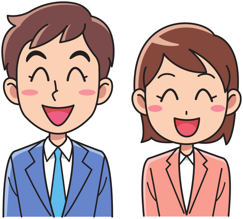 Business man and woman - laughing