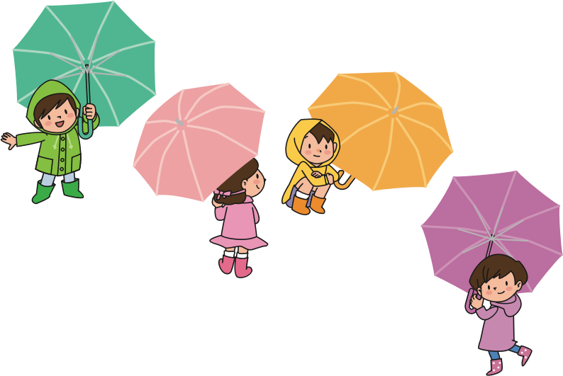 Children with Umbrellas