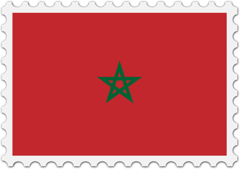 Morocco flag stamp