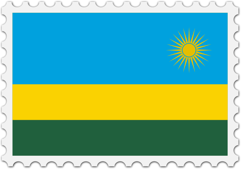 Rwanda flag stamp