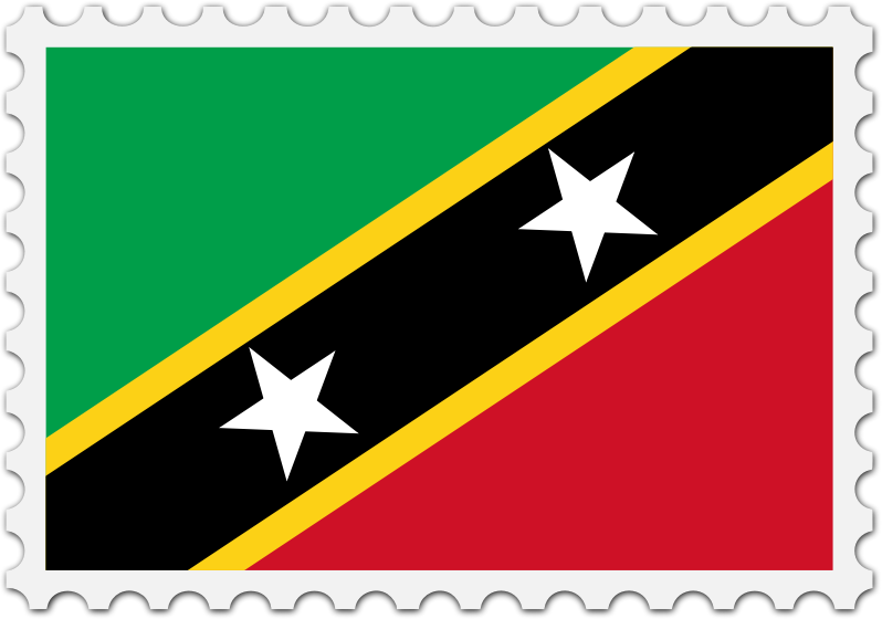 St Kitts and Nevis flag stamp