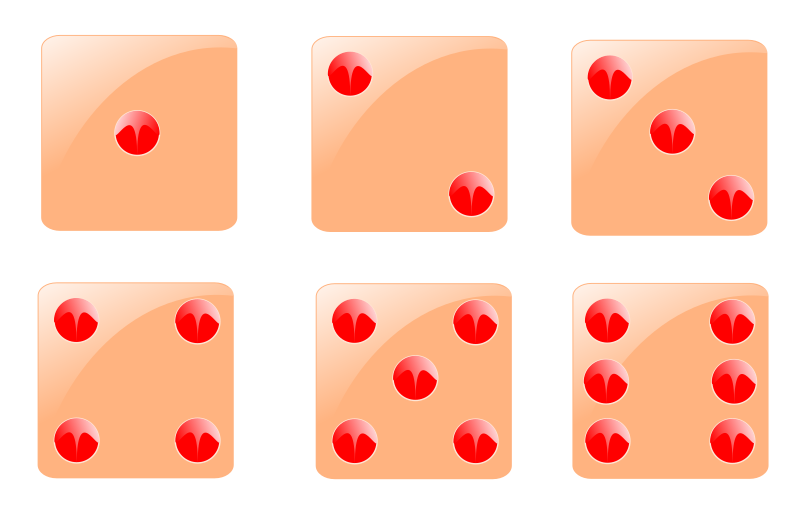 Dice 1 to 6