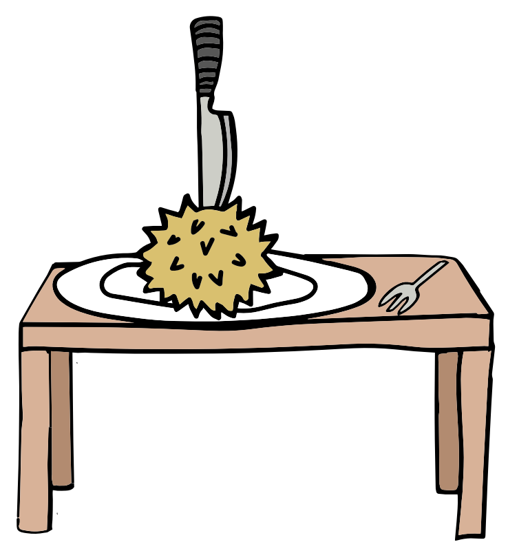 Durian on a table