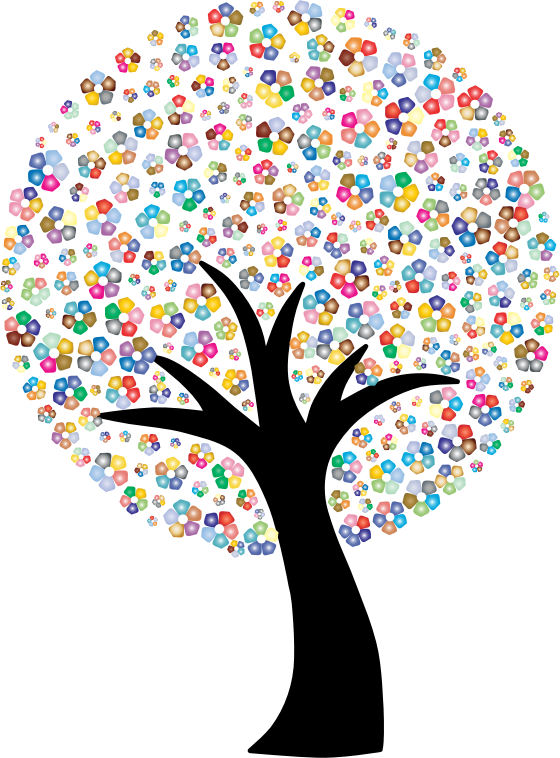 Floral Tree Silhouette Prismatic