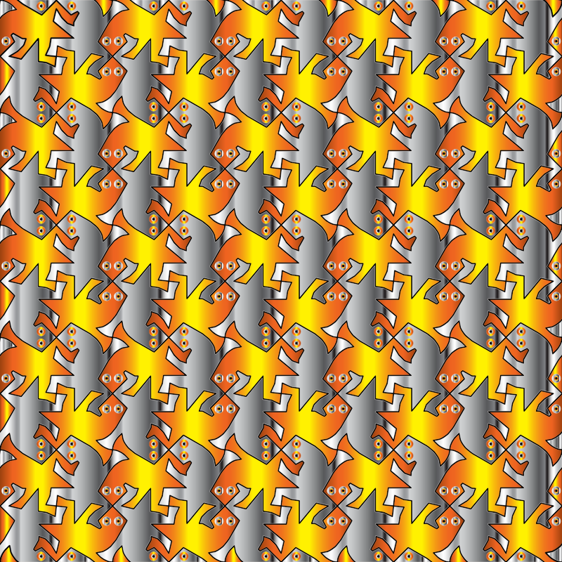 Seamless Lizards Tessellation Gold 2