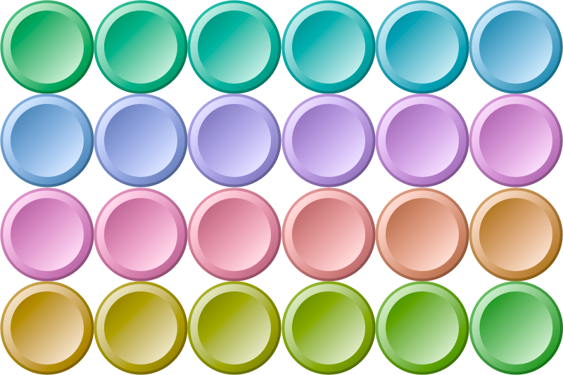 24 colorful buttons inverse gradient