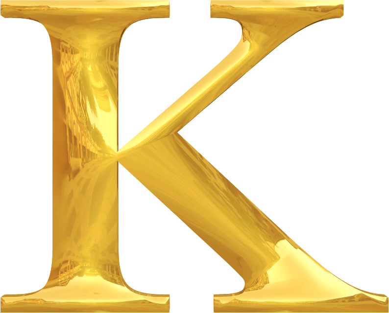 Gold typography K