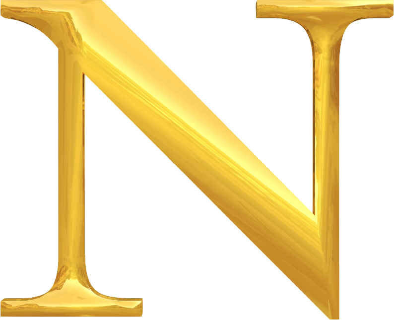 Gold typography N