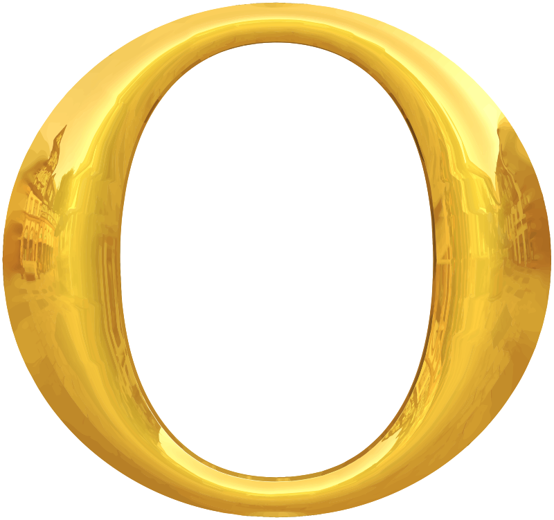 Gold typography O