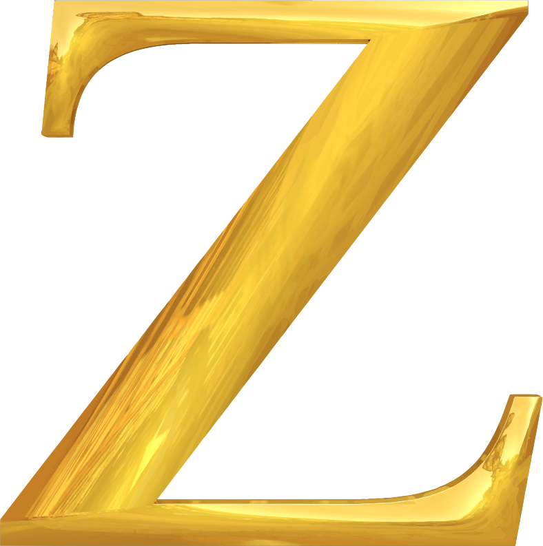 Gold typography Z