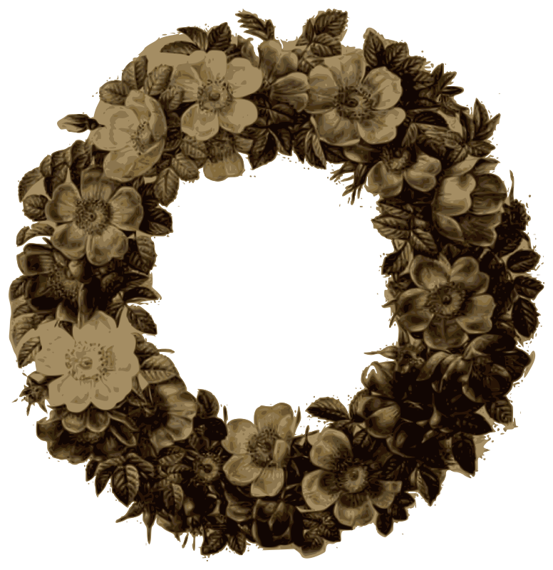Redoute - Rose wreath - sepia