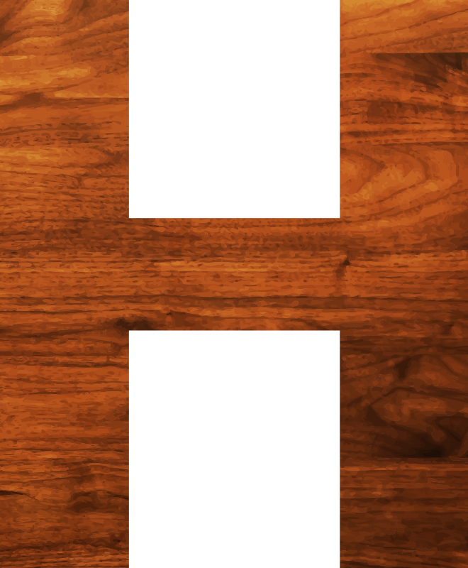 Wood texture alphabet H