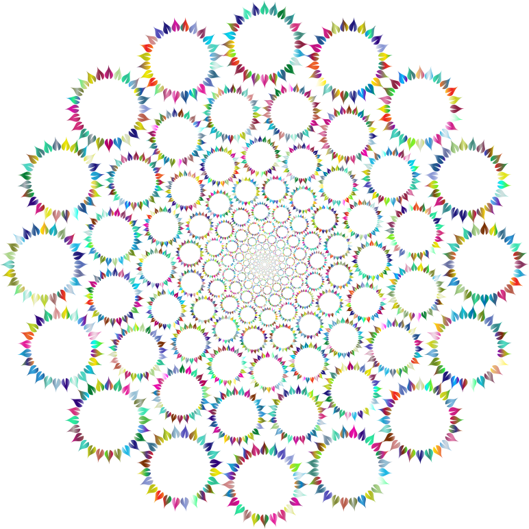 Floral Leafy Vortex Prismatic No Background