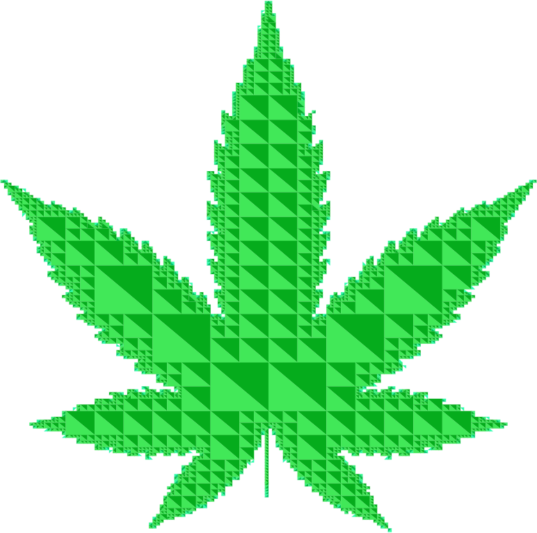Triangular Marijuana Leaf