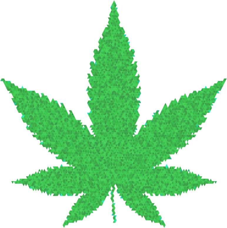 Triangular Mosaic Marijuana Leaf
