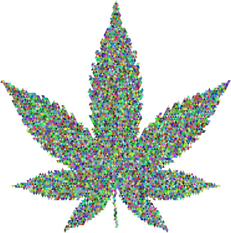 Triangular Mosaic Marijuana Leaf Prismatic