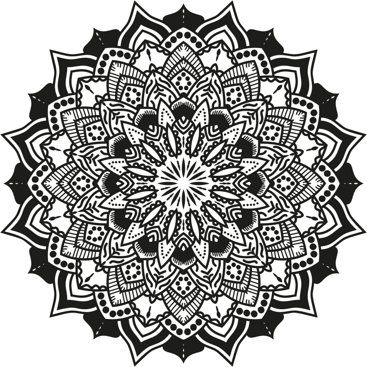 Floral Mandala Monochrome