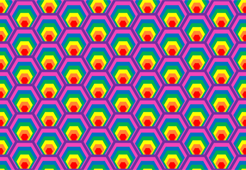 Colourful hexagon pattern