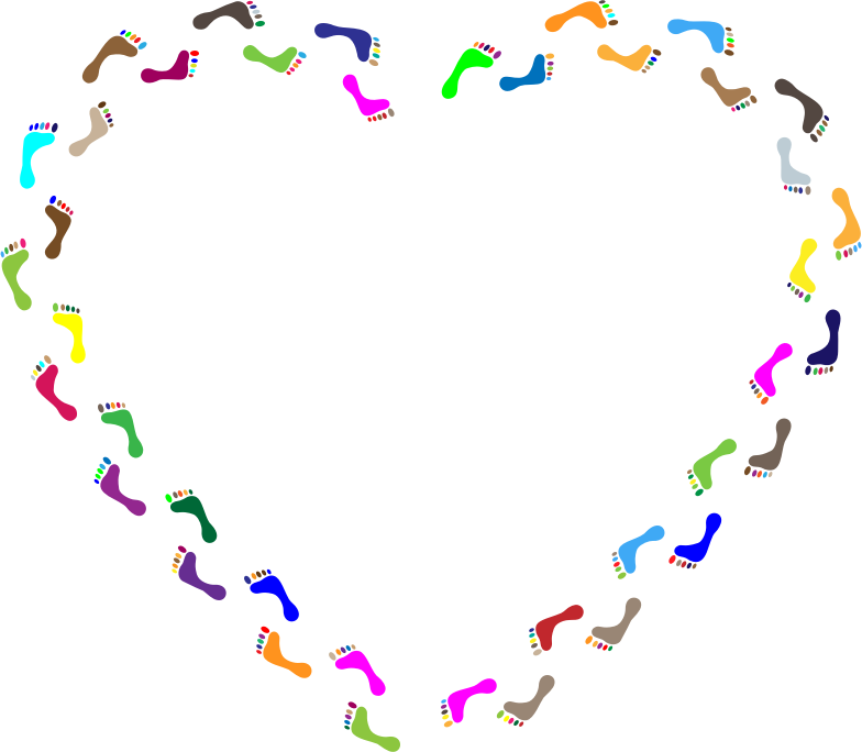 Feet Silhouette Heart Prismatic