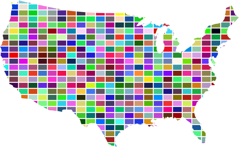 United States Map Grid Design Prismatic