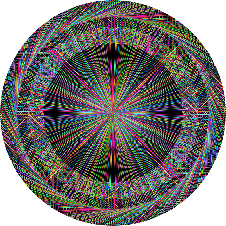 Prismatic Geometric Radial Line Art