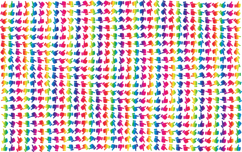 Stylized Thumbs Up Background Prismatic Variation 2 No BG